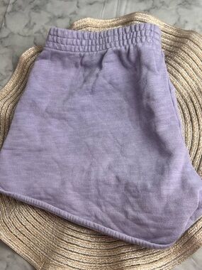 Lavender Super Short Shorts Madewell M Cheeky Lounge Athleisure Soft Girl Pastel